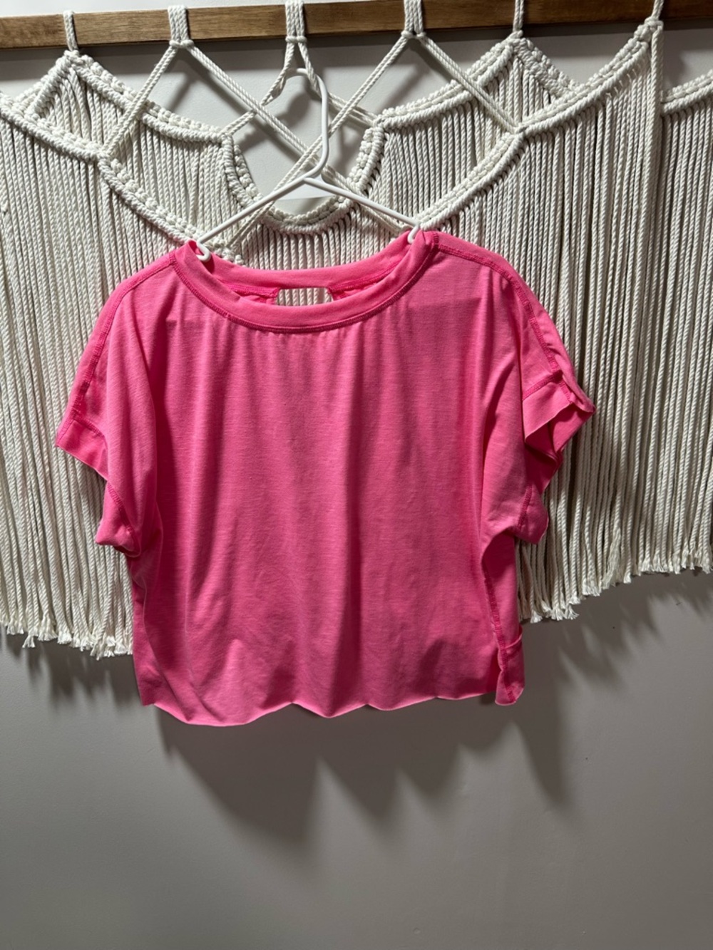 Amazon Bright Pink Cropped Relaxed Tee